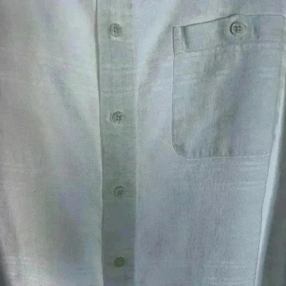 Marc Edwards XL 100% Silk white/cream slight windowpane pattern short sleeve but - Picture 8 of 12